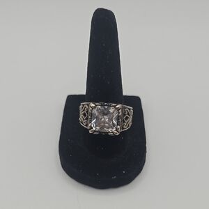 Size 9 Vintage Silpada RETIRED Sterling Silver "Uptown" Square Filigree Ring